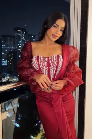 Aalia Burgundy Wrap Pre-Stitched Saree 6 Burgundy Pre Stitched Saree009