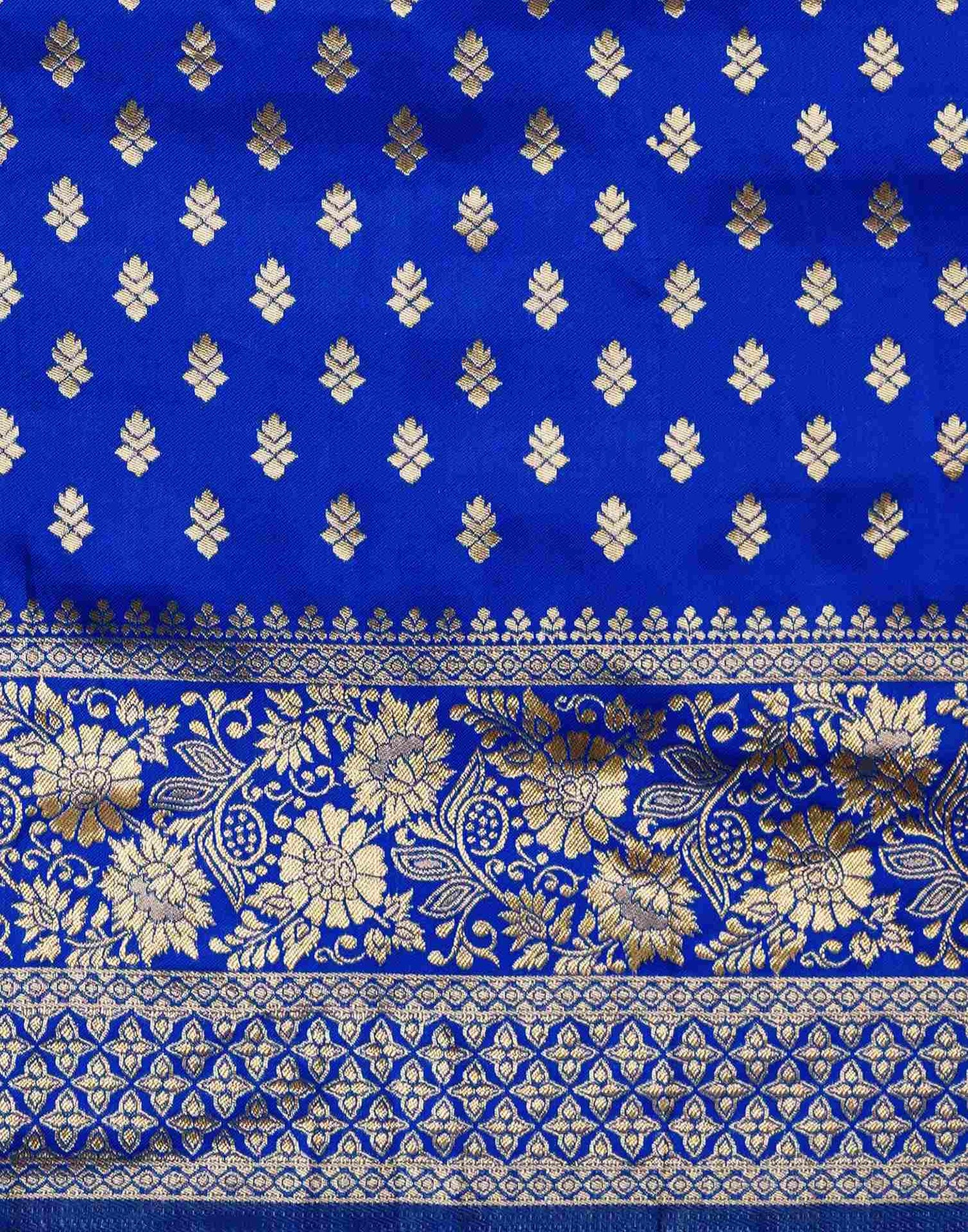 Regal Blue Silk Woven Banarasi Saree sona mart Regal Blue Silk Woven Banarasi Saree sona mart
