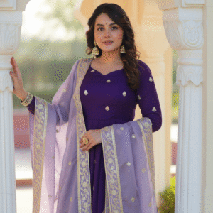 Luxe Sequin Zari Embroidered Georgette Gown Party Wear Sona Mart