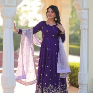 Luxe Sequin Zari Embroidered Georgette Gown Party Wear Sona Mart