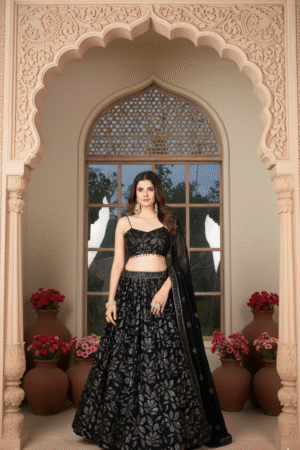 Aishwarya Dazzling Black Sequins Embroidered Traditional Lehenga Choli 2 Black Sequins Lehenga Choli Sona Mart3