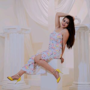 Floral Print Corset Midi Dress with Slit Sona Mart