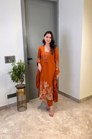 Embroidered Kurta Pant Dupatta Set Sona Mart