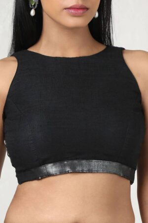 black linen batik print saree with tassels womens soch srcabp121218a 06