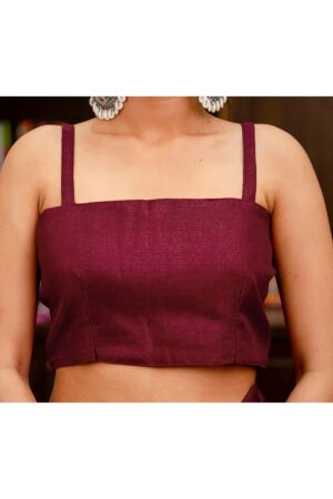 Maroon Khadi Floral Printed Saree with Unstitched Blouse 12 70104S211 12