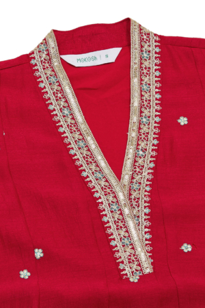 Full length view of flowy ankle length Anarkali suit for festive occasions.