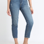 Premium Blue High-Rise Slim Fit Denims