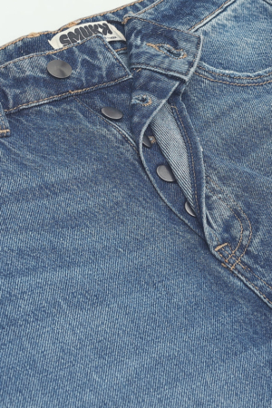 vintage wash blue cargo style denims