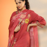 Premium Deep Pink Floral Embroidered Cotton Suit Set