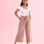 Premium Beige Linen Blend Culottes
